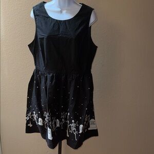 ModCloth x Black Friday Groovin Graveyard A-line Skater Sleeveless Dress Size 14